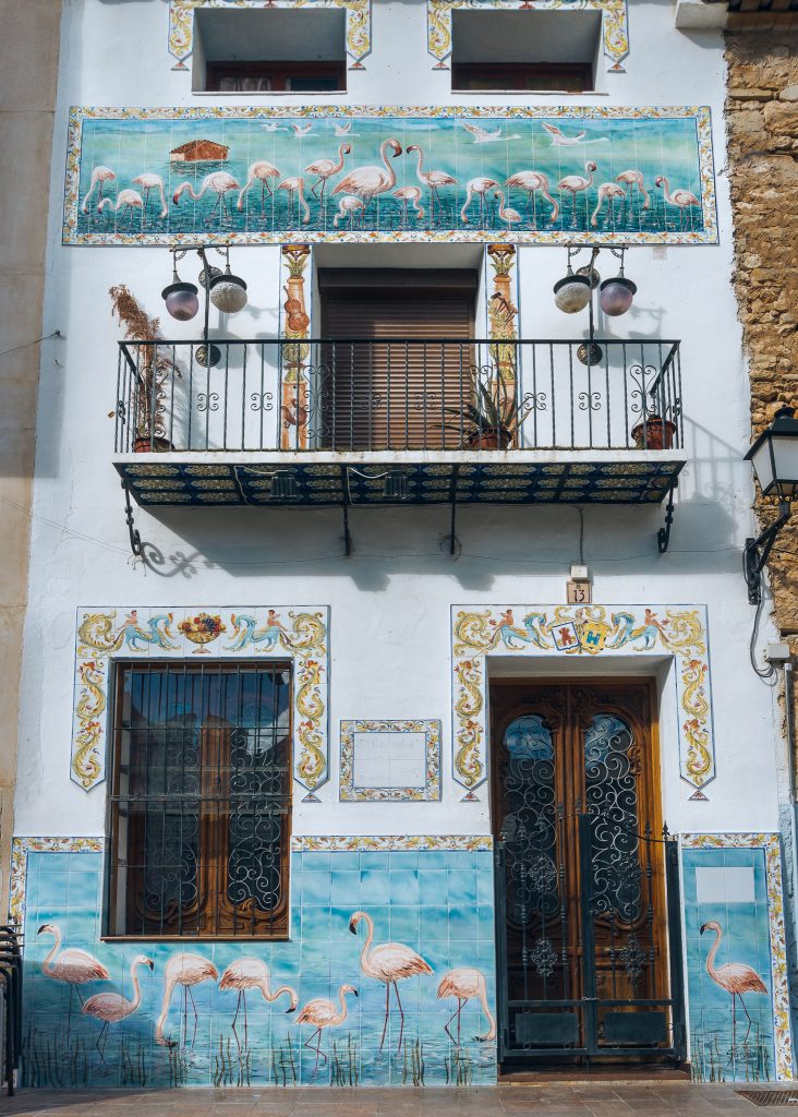 Charming building with flamingos in Calpe Old Town