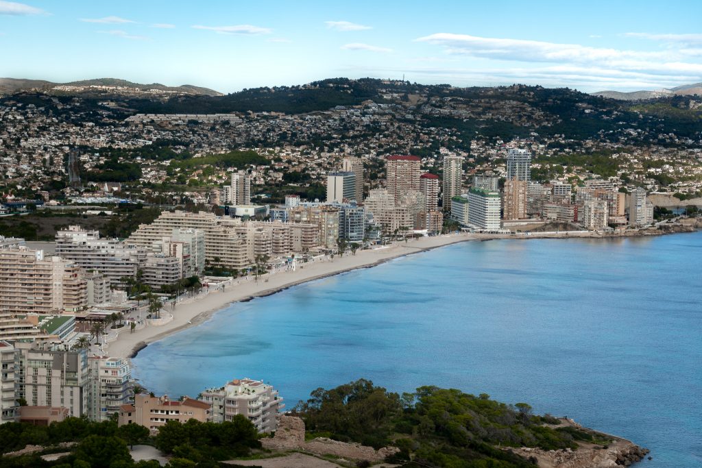 View from Parque Natural del Penon de Ifach over Calpe town