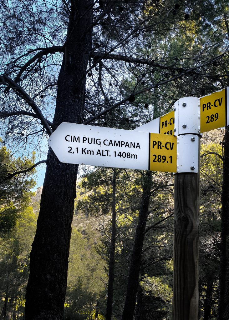 Puig Campana circular route - Coll de Pouet crossroads