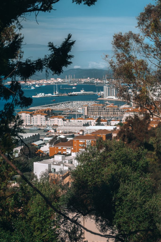 Views over port from road to Europa Point - Gibraltar's southernmost point