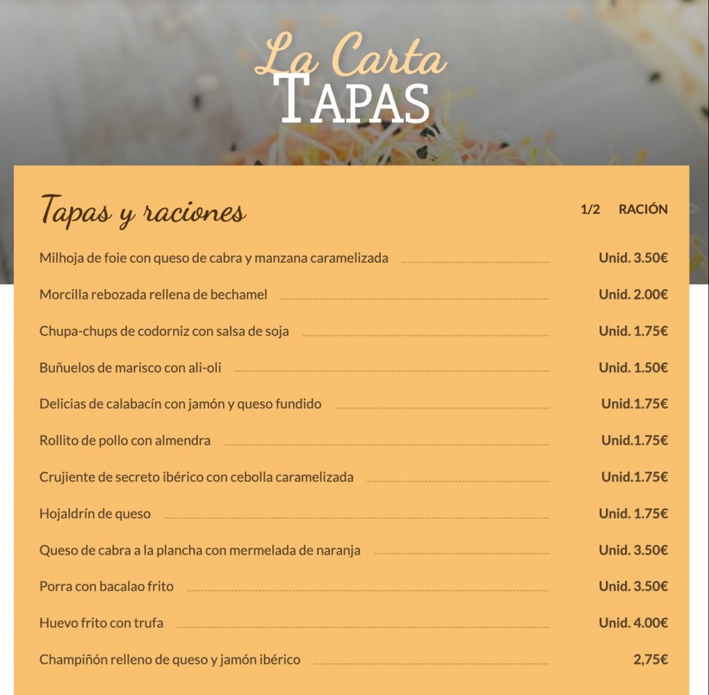Restaurant prices in Spain