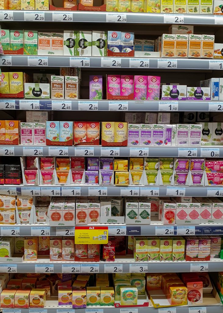 Facts about Spain -poor tea selection in Spanish stores