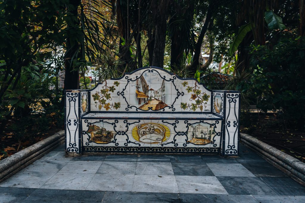 Alameda Park in Marbella - Azulejos Bench