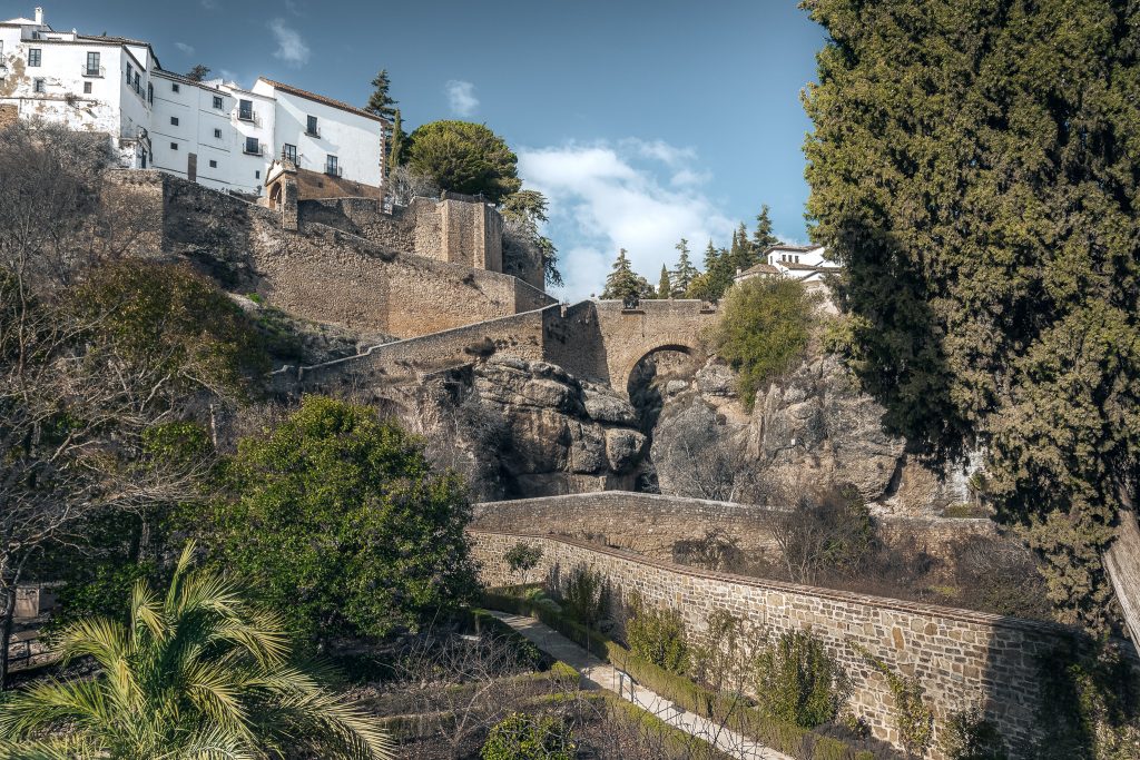 Ronda Town Walls View from BanÌƒos Arabes 