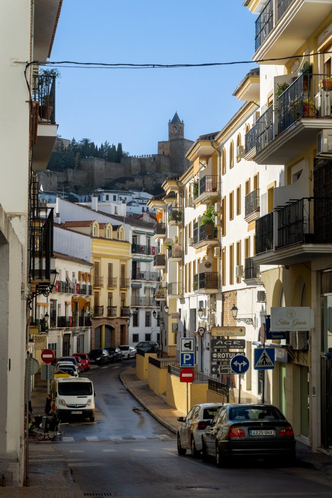 Antequera Old Town Street and Moorish Alcazaba