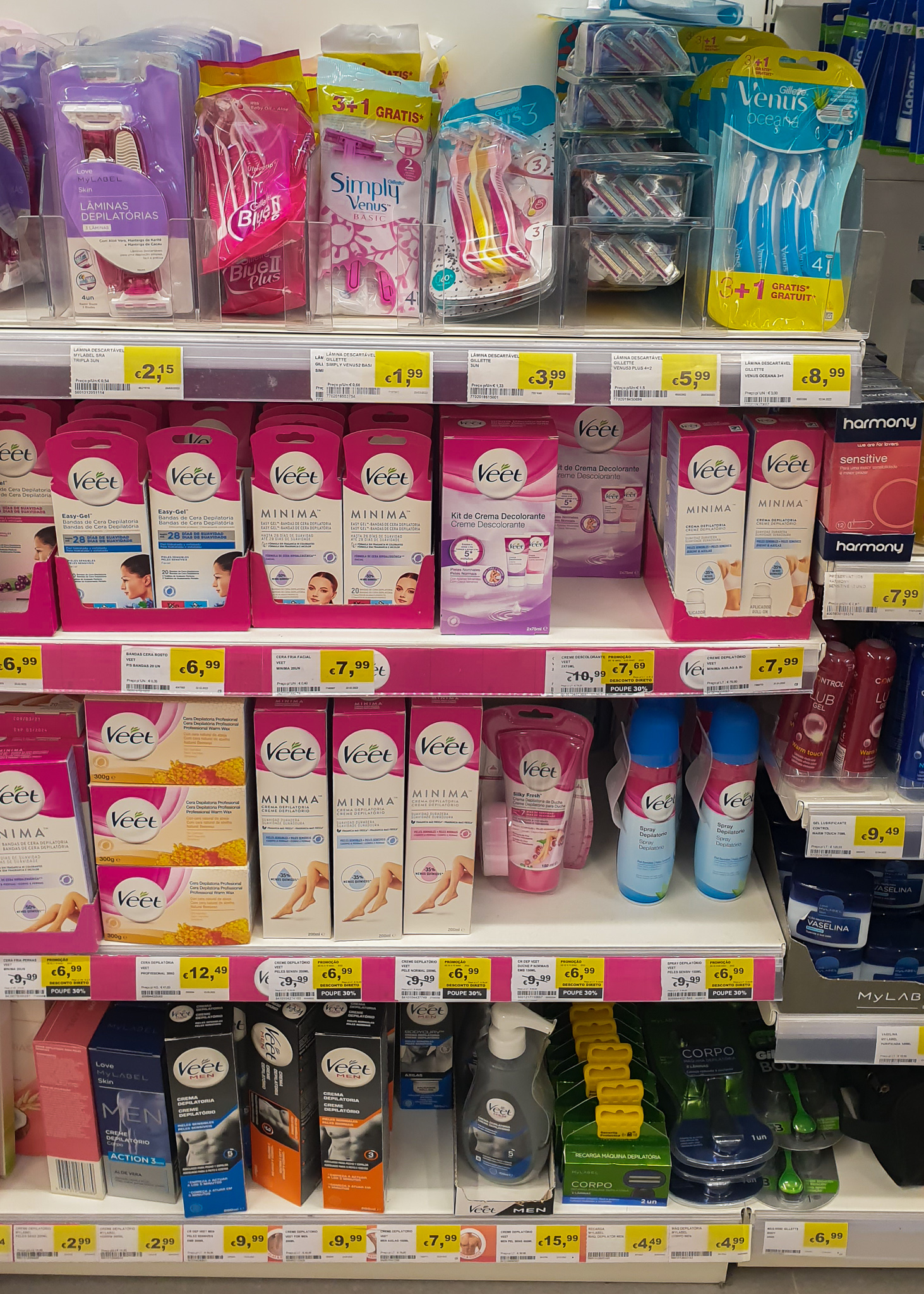 Costs of cosmetics in Portugal - razors