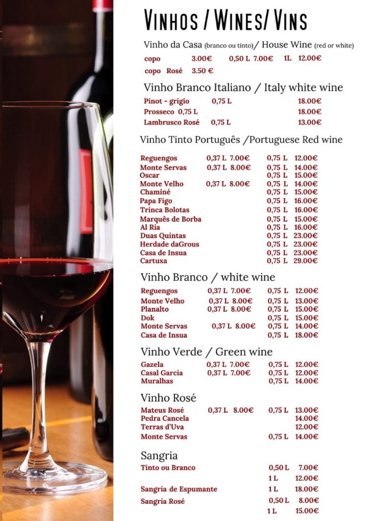 Going out in Portugal - restaurants wines