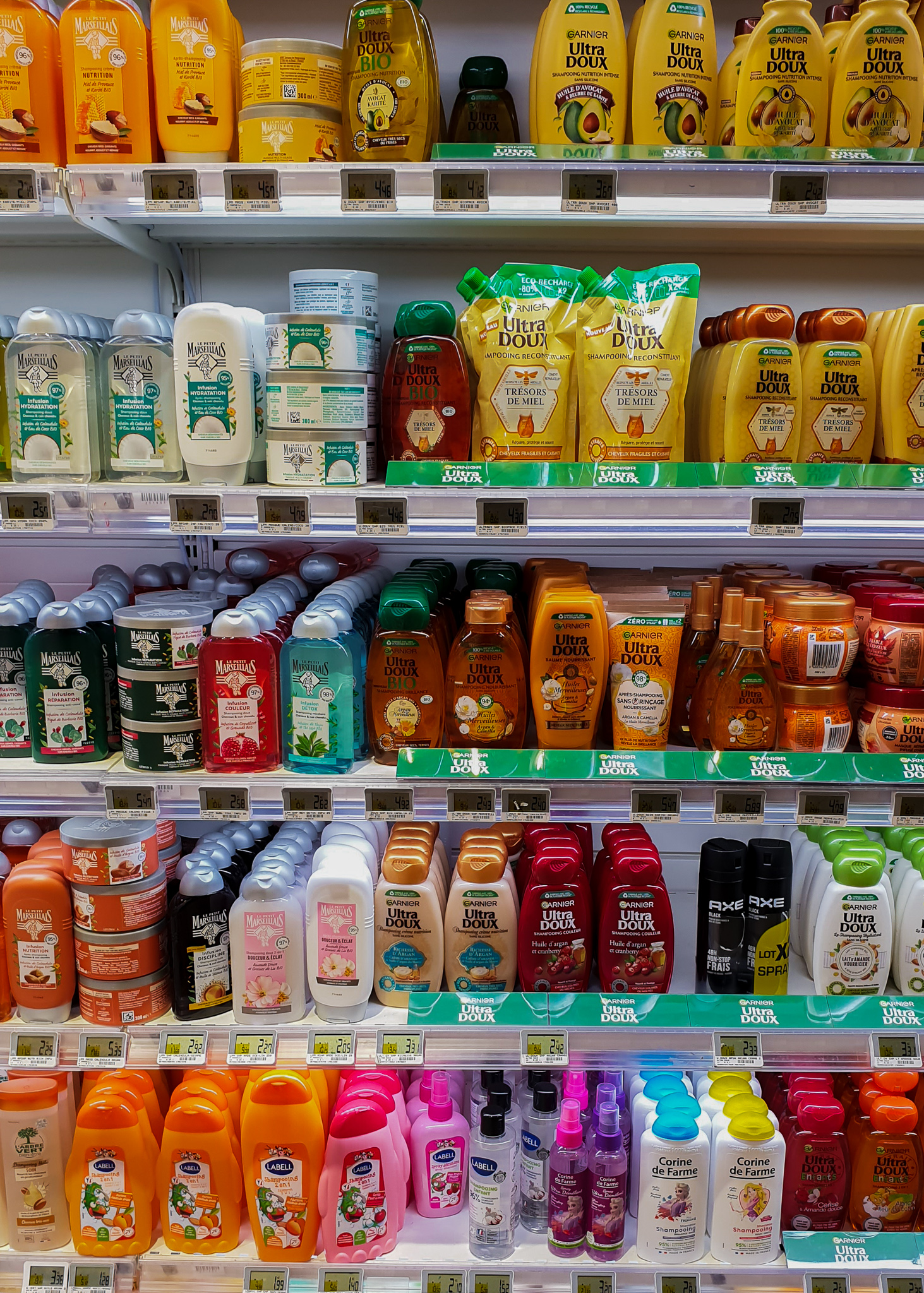 Cost of cosmetics in France- hair products