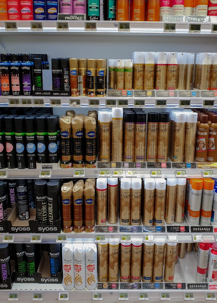 Cost of cosmetics in France - hair products