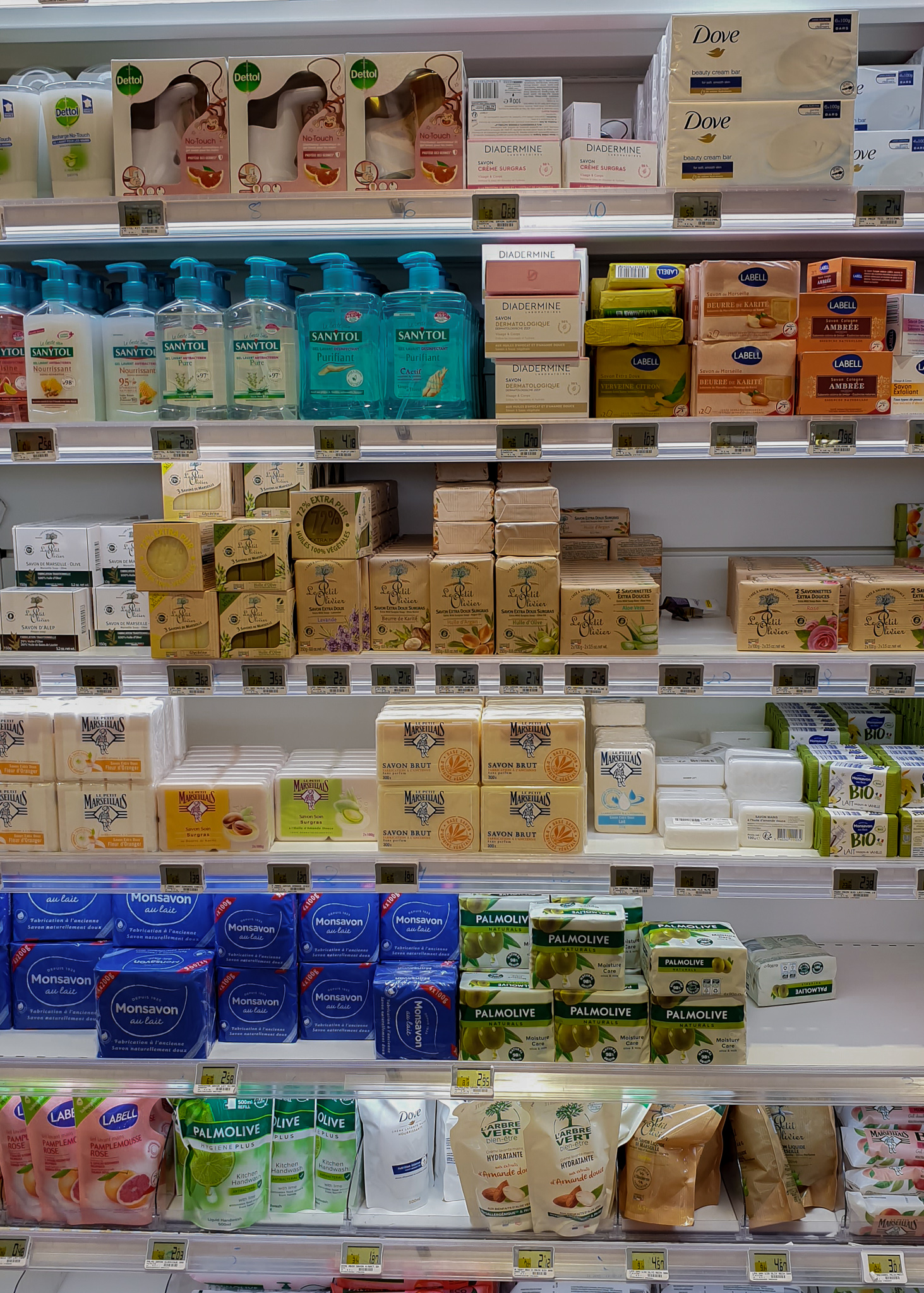 Cost of cosmetics in France - soaps