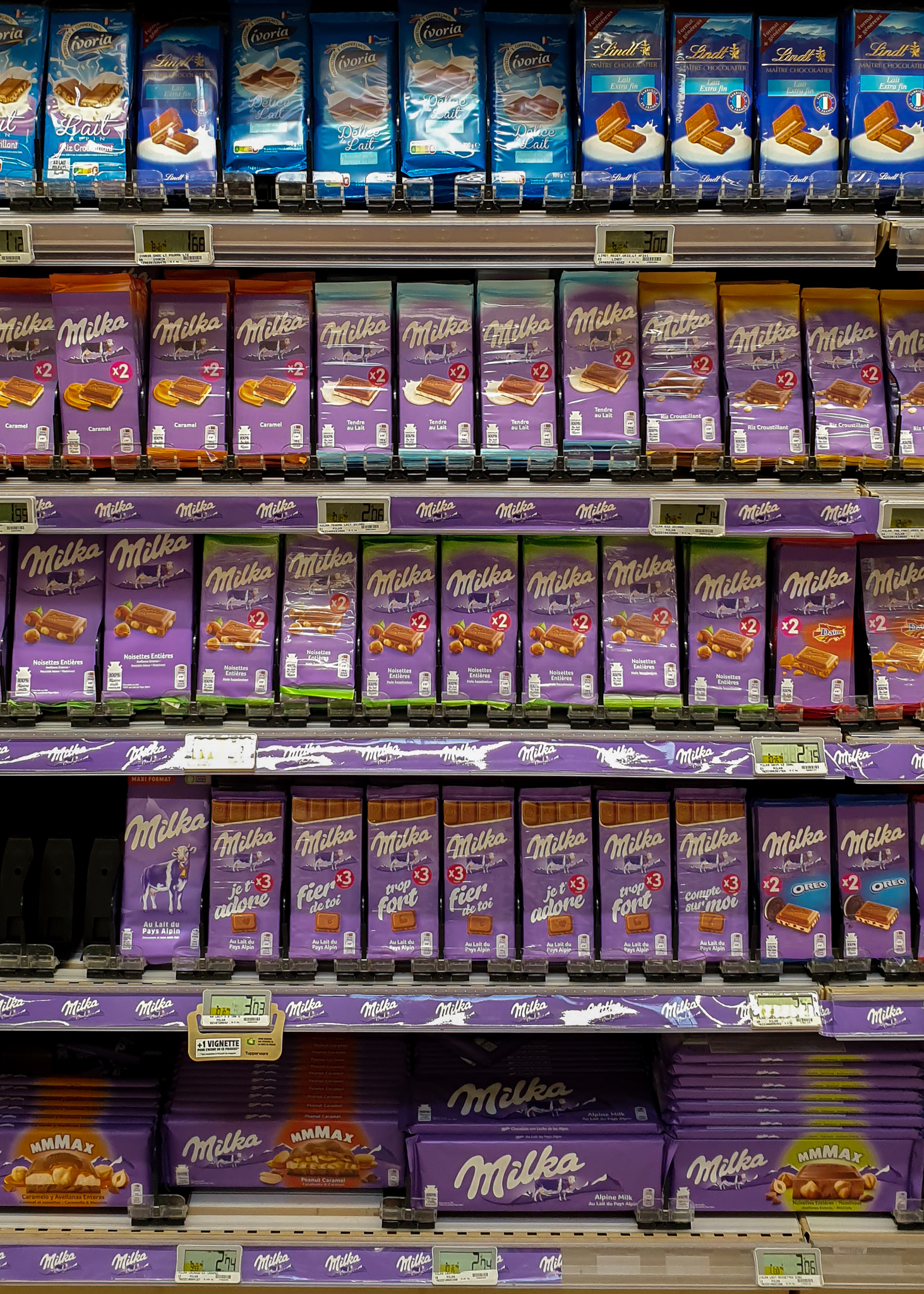 Cost of groceries in France - Milka chocolate