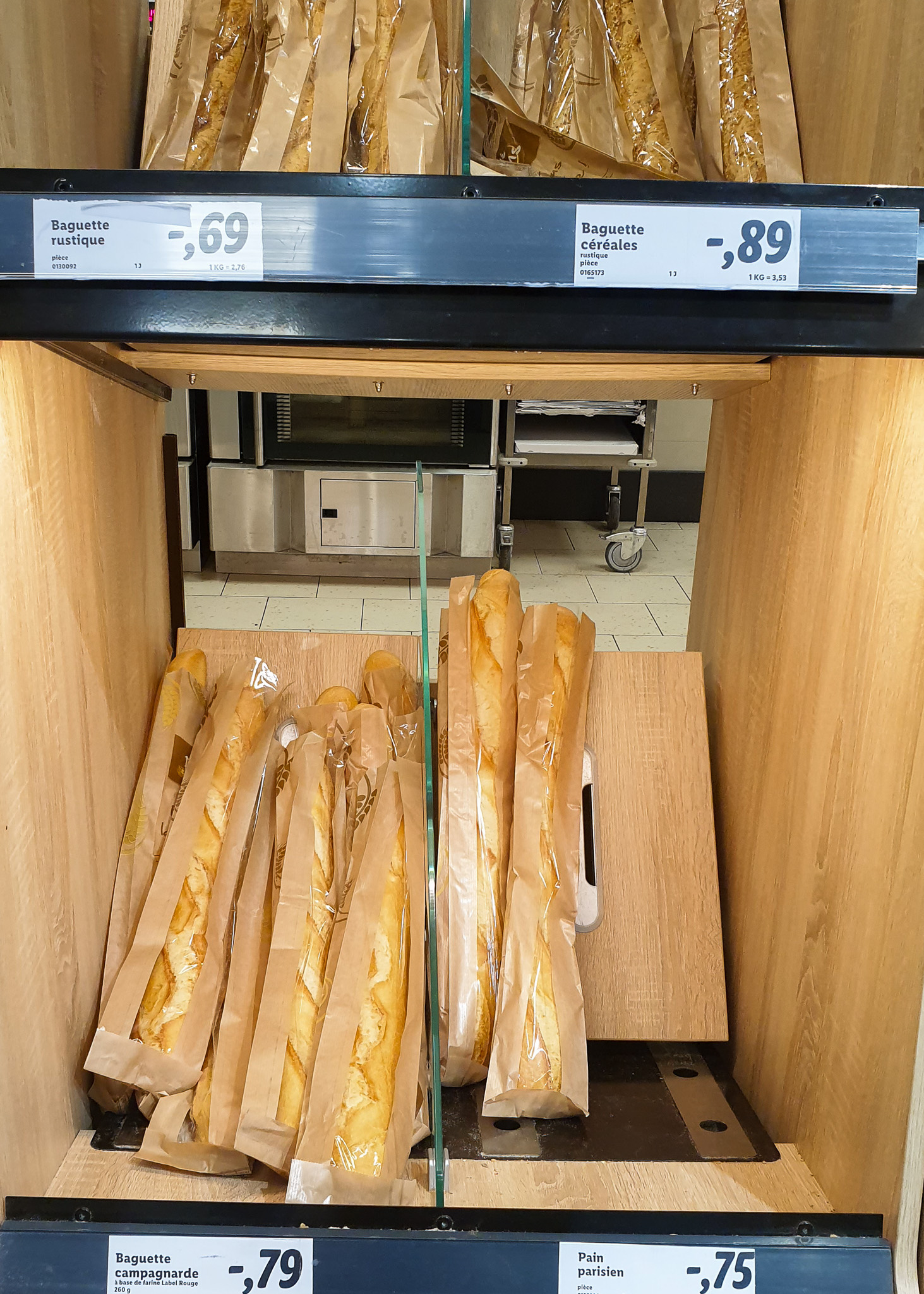 Cost of groceries in France - baguettes