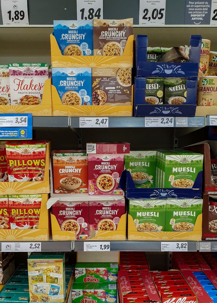 Cost of groceries in France - cereals, muesli