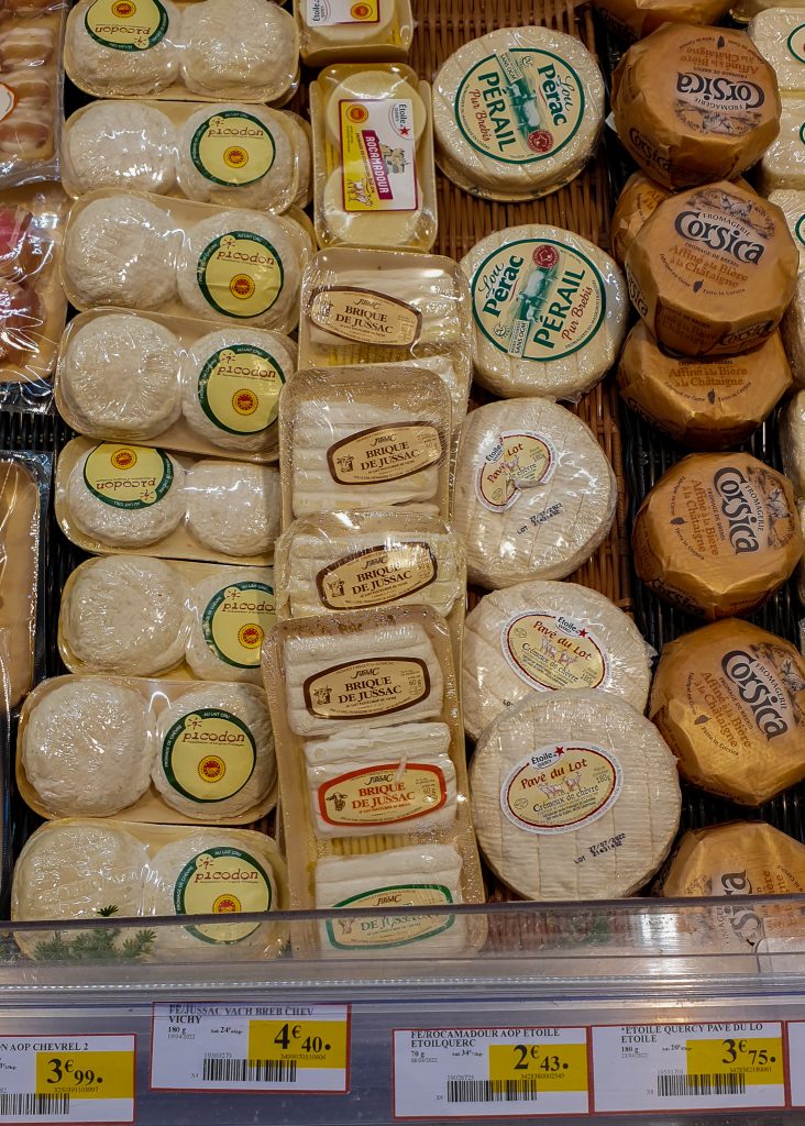 Cost of groceries in France - cheese