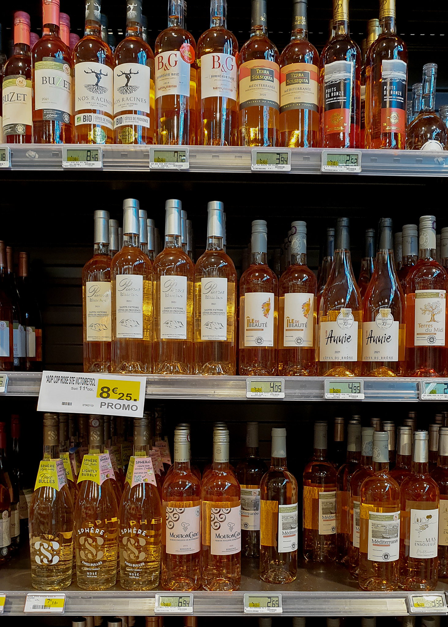 Cost of groceries in France - wine