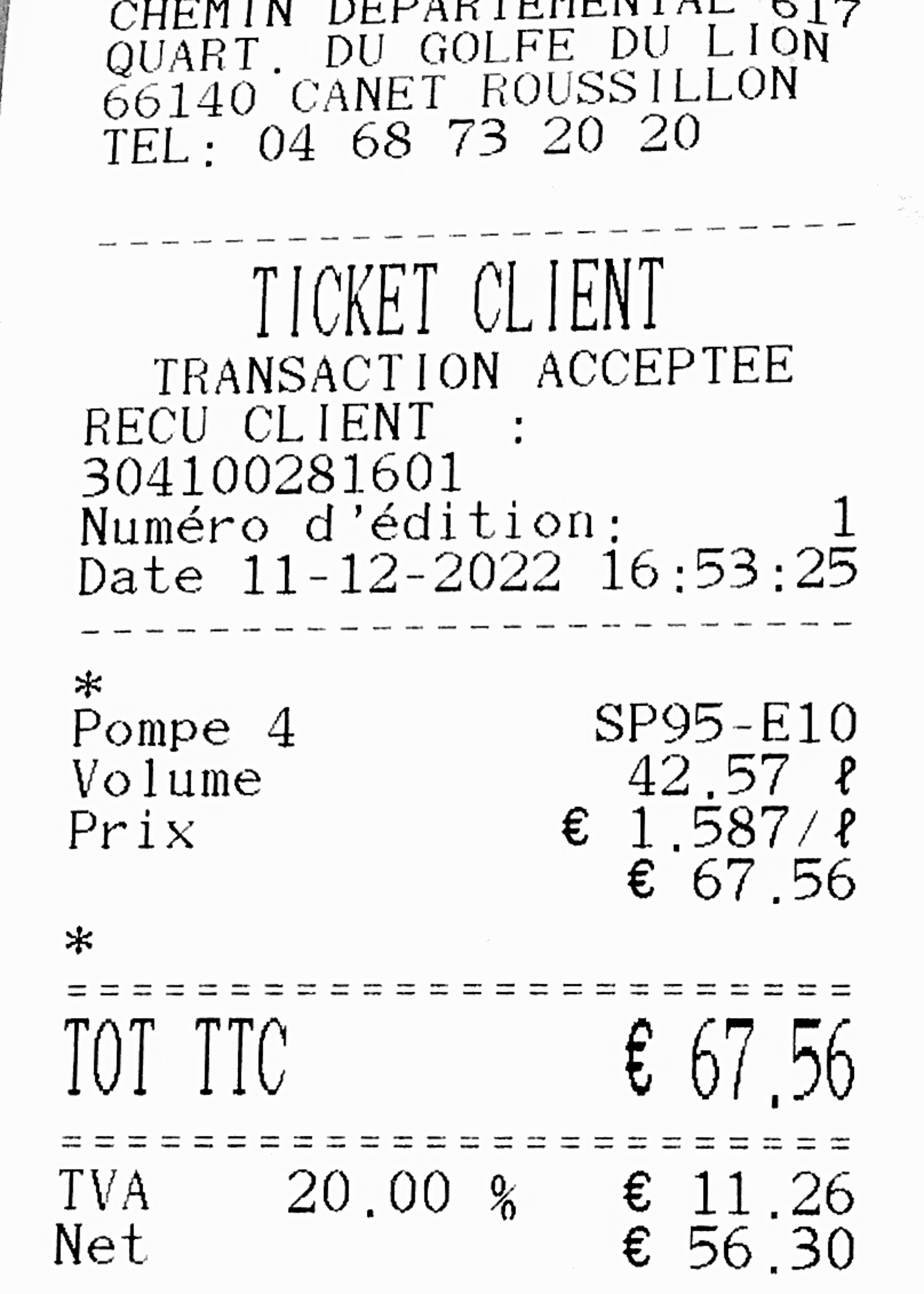 Cost of transportation in France - gas prices