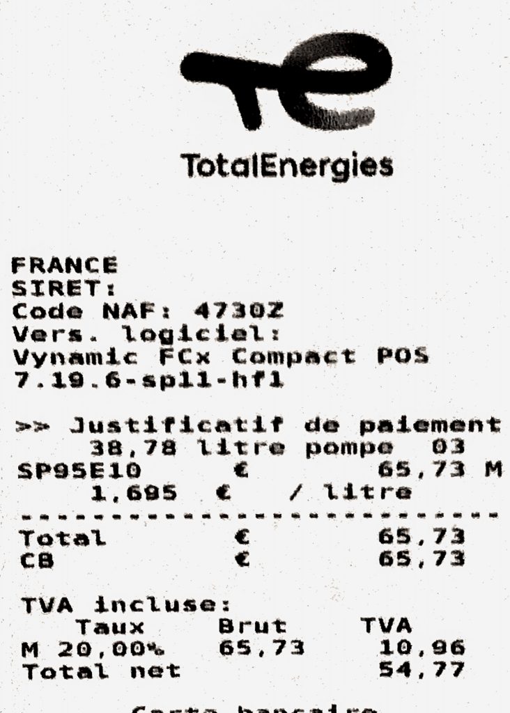 Cost of transportation in France - gas prices