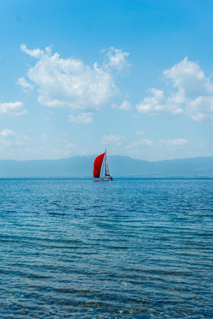 Watersport activities around Lake Geneva in Thonon-Les-Bains - windsurfing