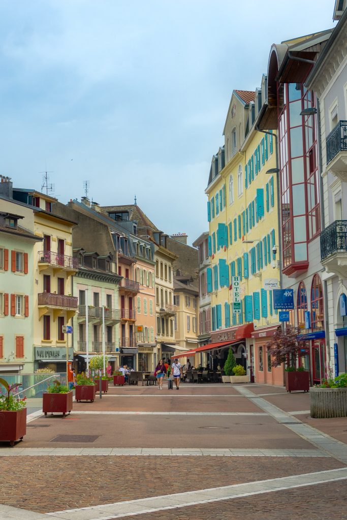 Evian-Les-Bains Rue Nationale in Colorful Old Town