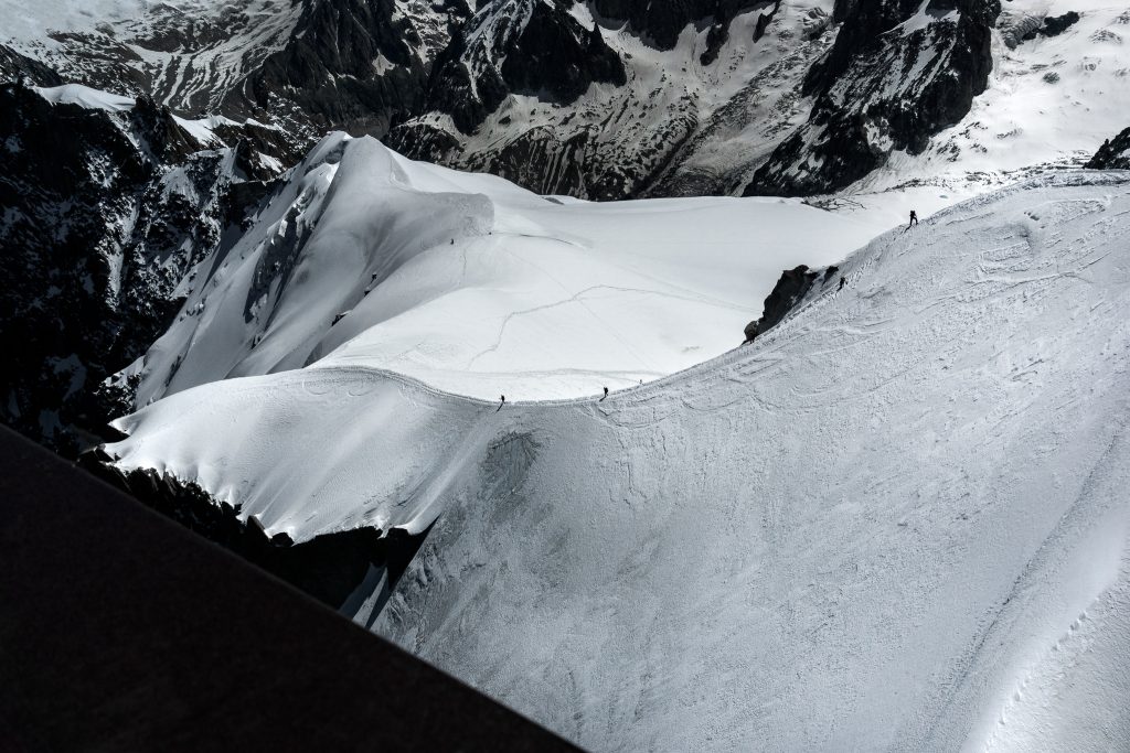 Winter activities near Mont Blanc in Chamonix