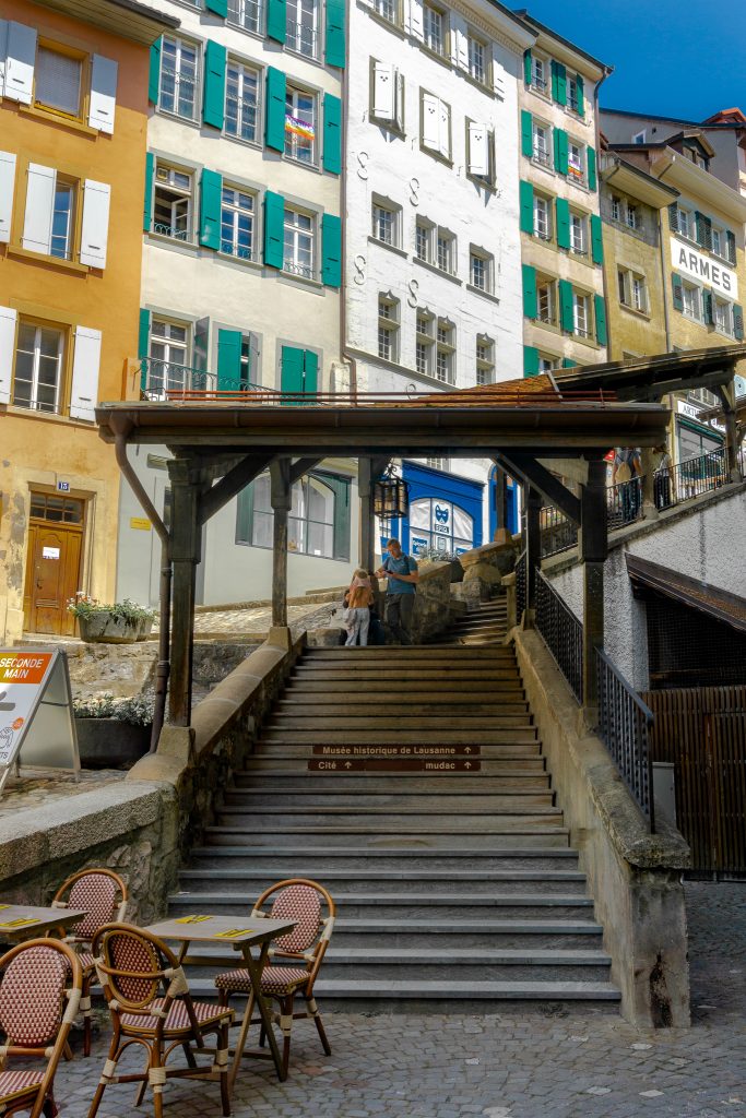 Escaliers du Marche in Lausanne Old Town