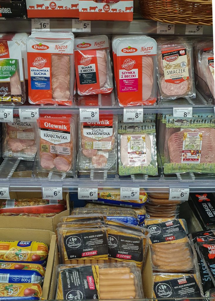 Grocery cost in Poland - ham