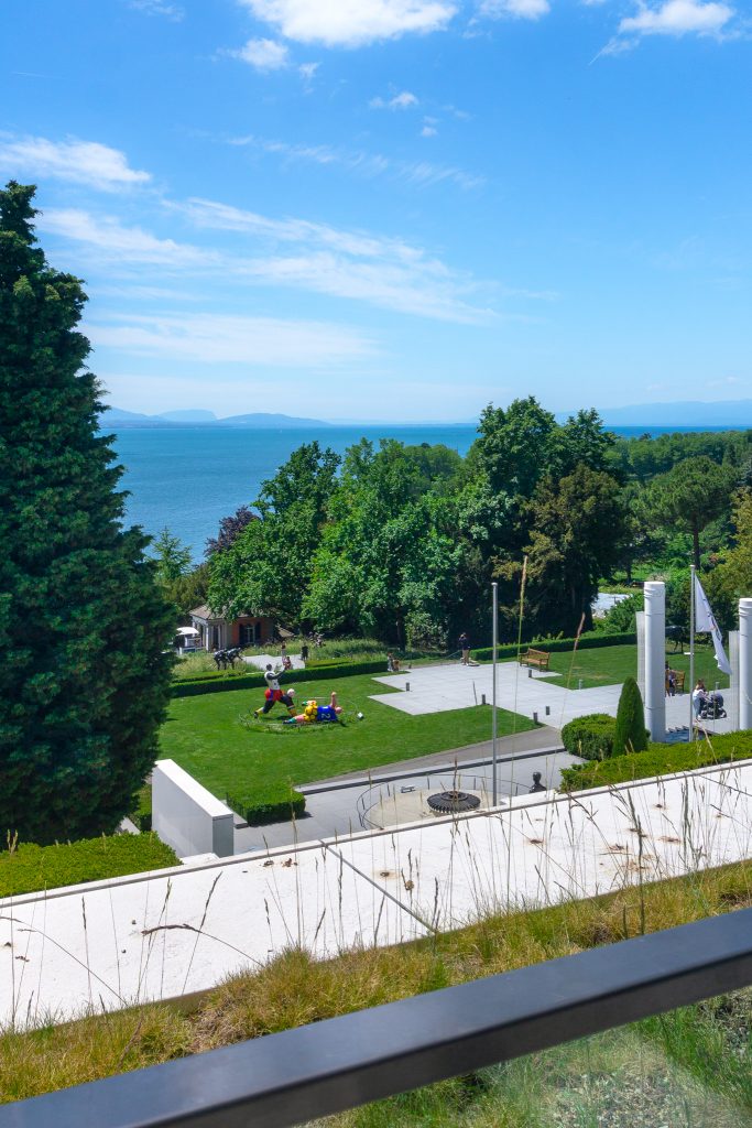 Olympic Museum in Lausanne with Alps views