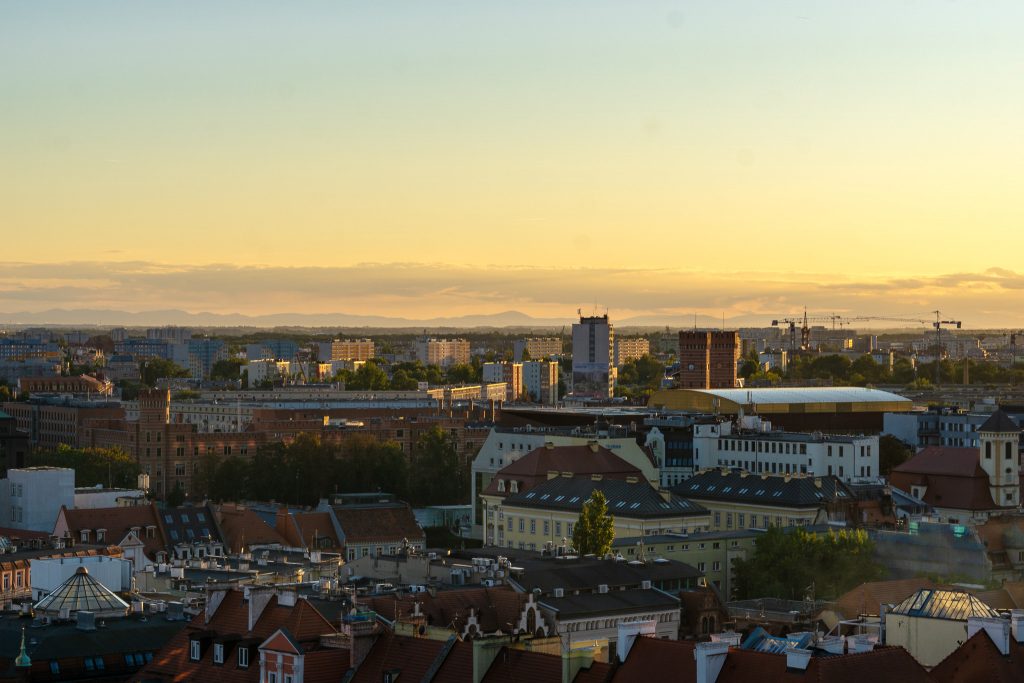 Views over Wrocław from St. Mary Magdalene Church with Bridge of Penitents