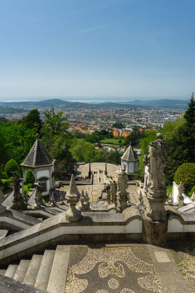Panoramic Braga views from top of Sanctuary of Bom Jesus do Monte