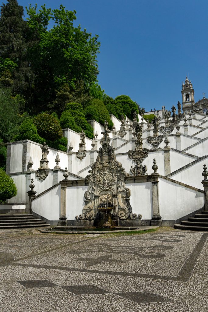 Spectacular stairs in Sanctuary of Bom Jesus do Monte in Braga