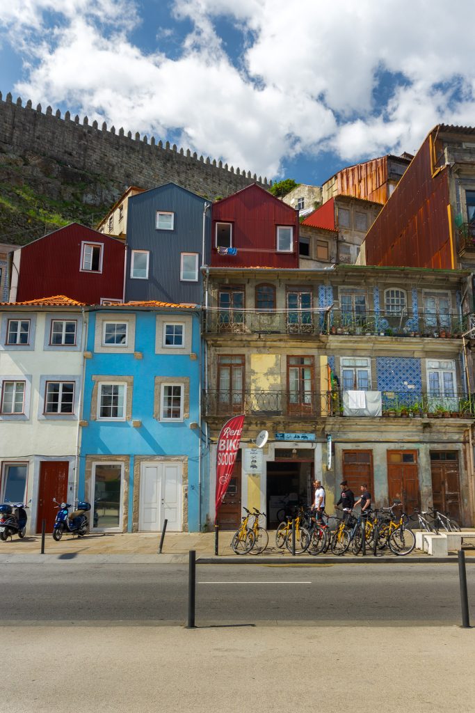 Colorful houses in Cais da Ribeira in Porto