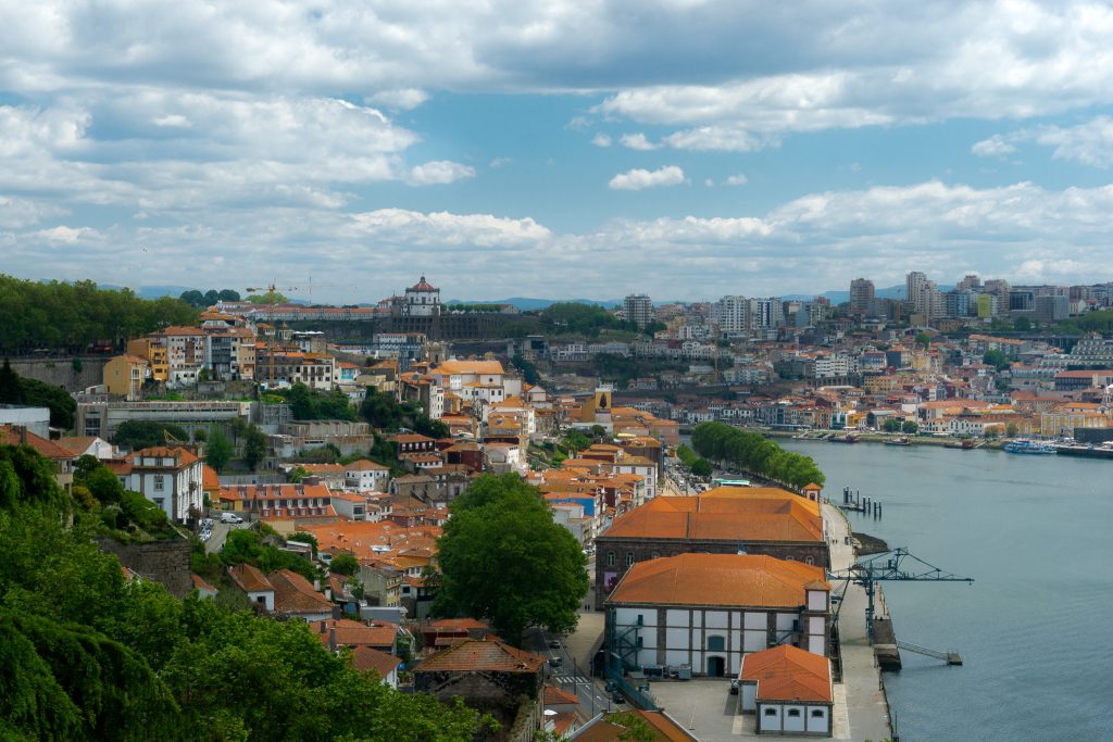 Views over Porto, Gaia and Douro River from Gardens of Palacio de Cristal