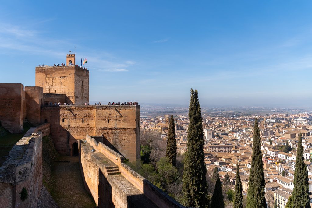 Alcazaba military fortress in Granada Alhambra in Spain