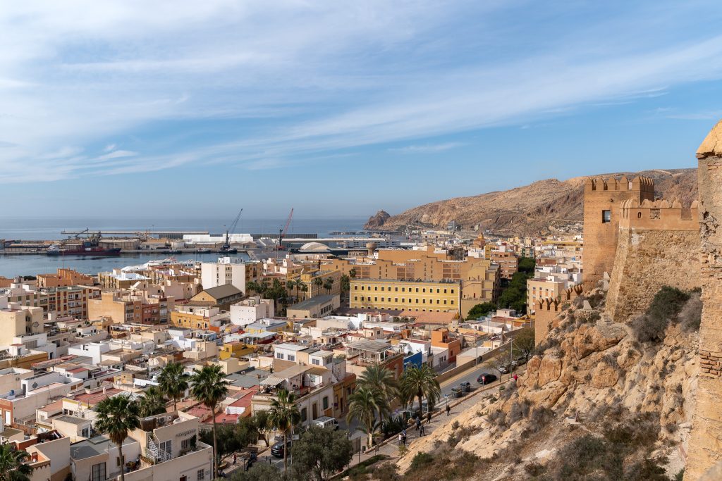 Alcazaba of Almeria, Spain - views over coast and city