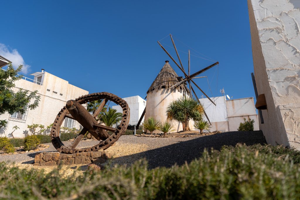 Historic mill in Carboneras Town in Cabo de Gata-Nijar Natural Park