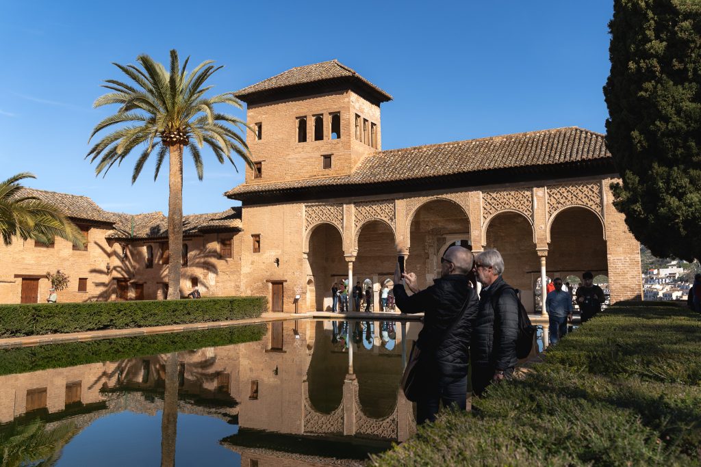 Palace inside Granada Alhambra in Spain