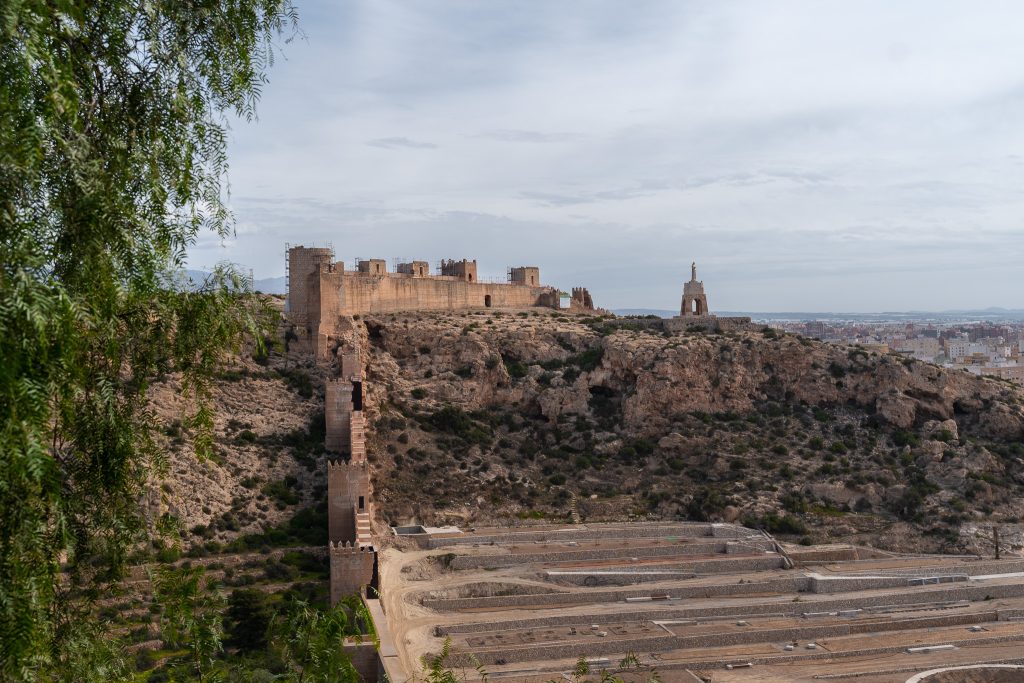 San Cristobal Hill in Almeria City - view from Alcazaba of Almeria