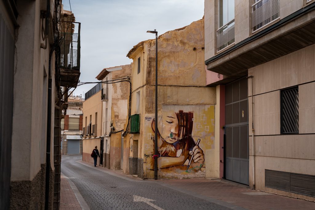 Beautiful mural in Lorca Old Town Streets