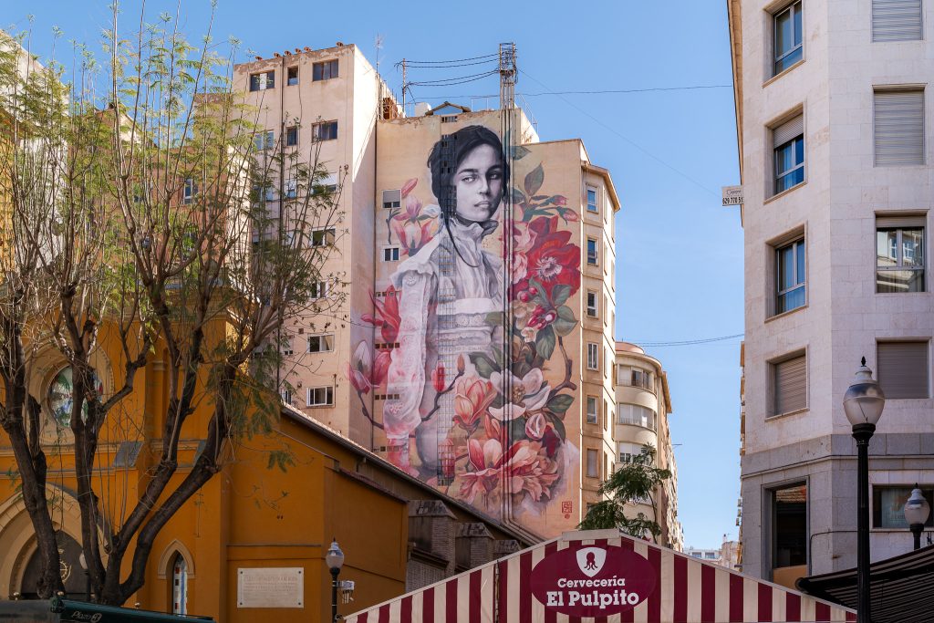 Murcia Old Town - Colorful Mural on Plaza de Las Flores