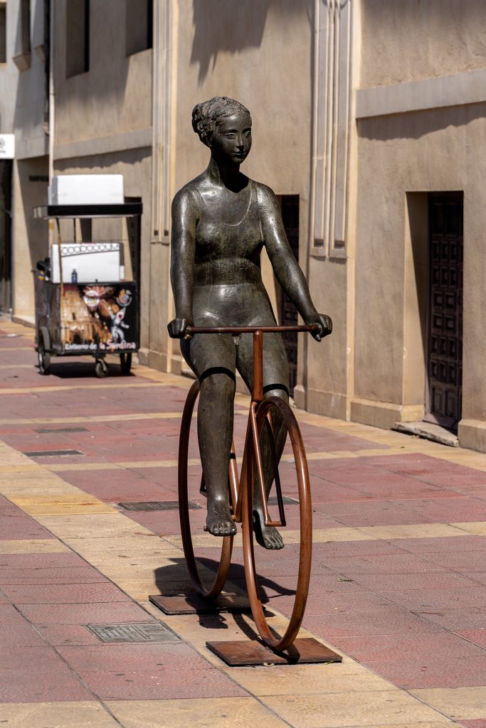 Sculpture in front of Almudi Palace in Murcia City, Spain