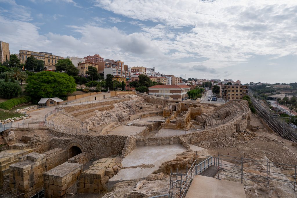 Ruins of Roman Amphitheater of Tarragona in Spain