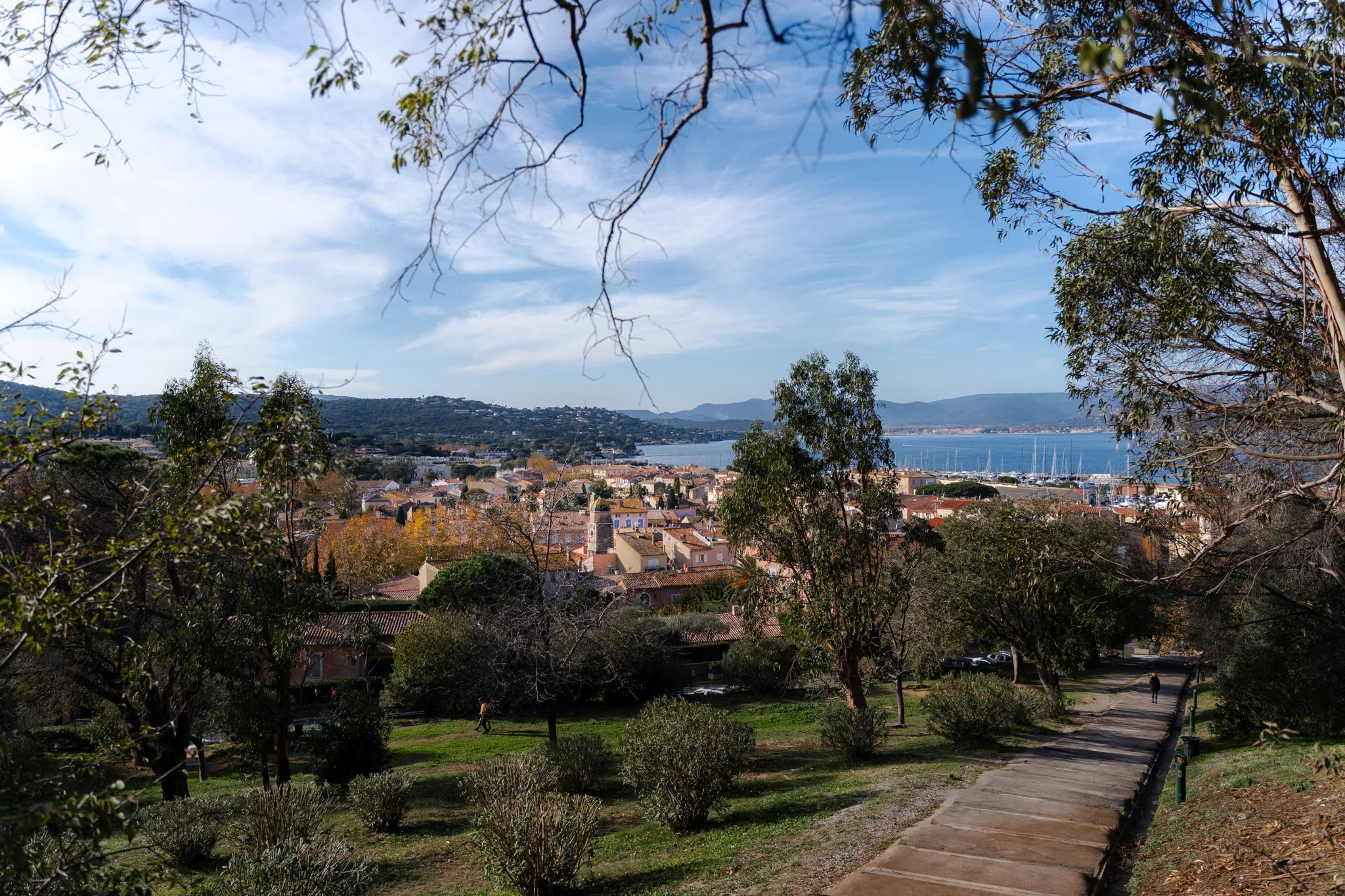 Views over St Tropez town and its surroundings from Citadel