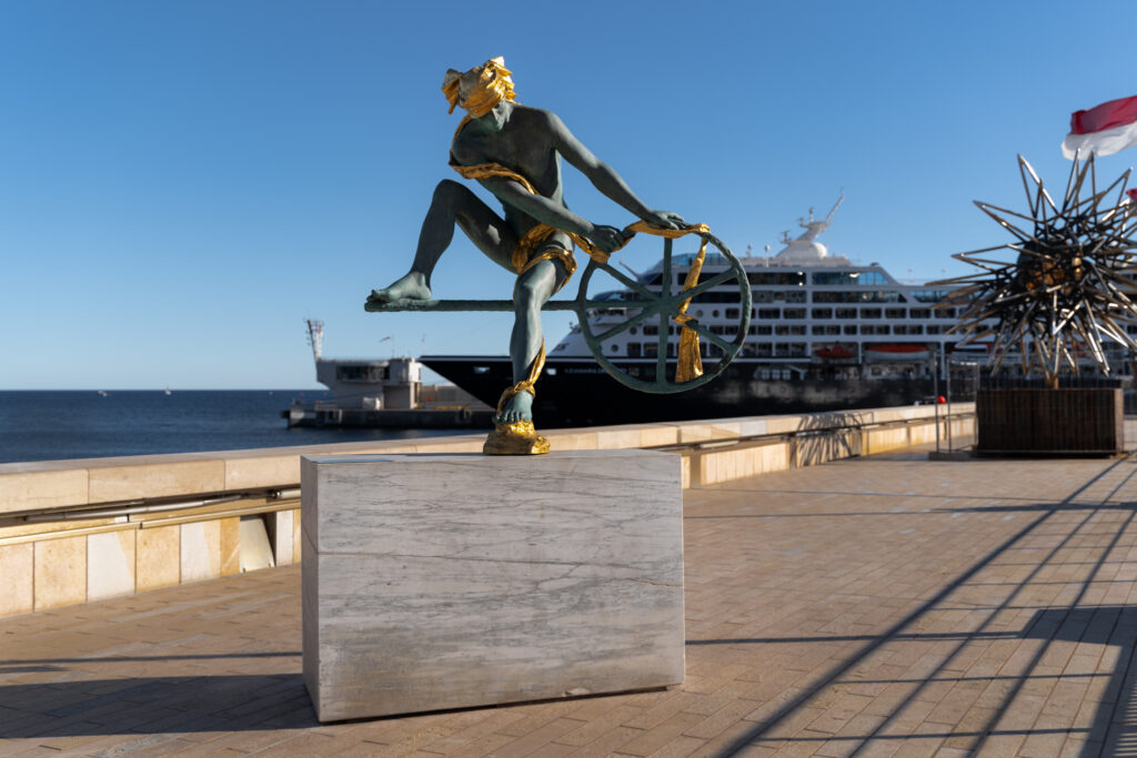 Sculpture in Port Hercules in Monaco