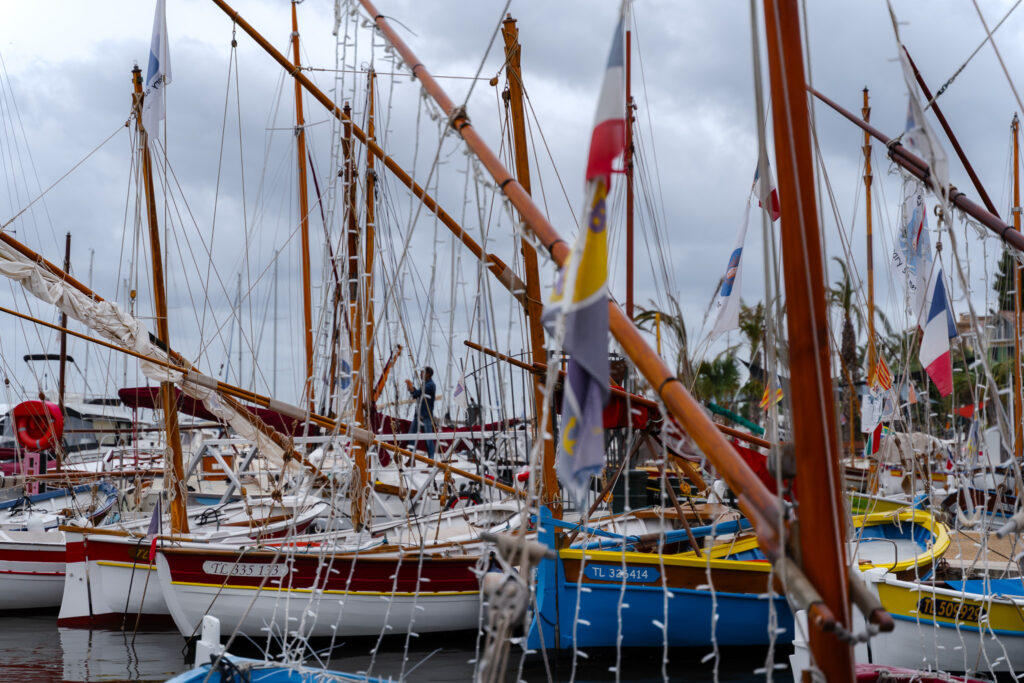 Colorful traditional boats in Sanary sur Mer Port