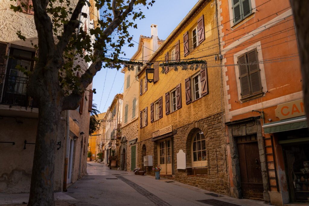 Medieval street of village Bormes les Mimosas