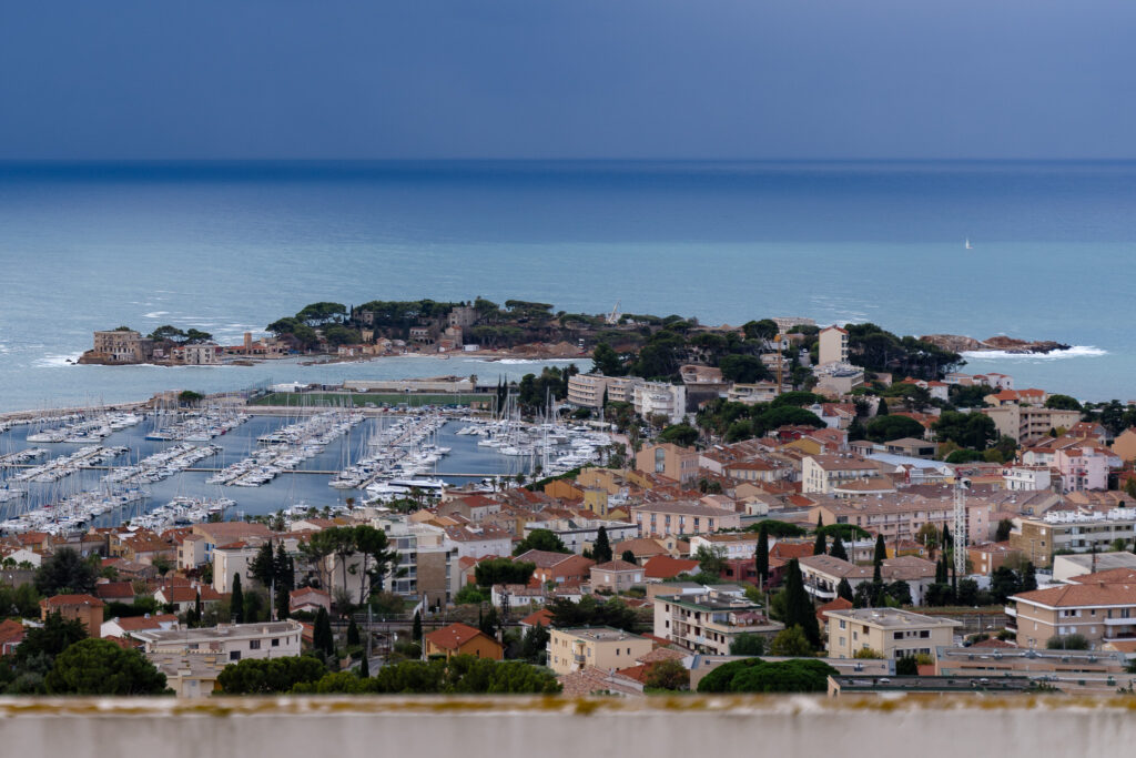 View over Bendor Island and Bandol Town