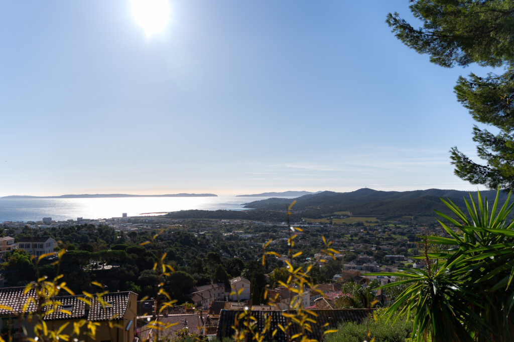 View over French Riviera from Castle of the Lords of Fos in Bormes les Mimosas