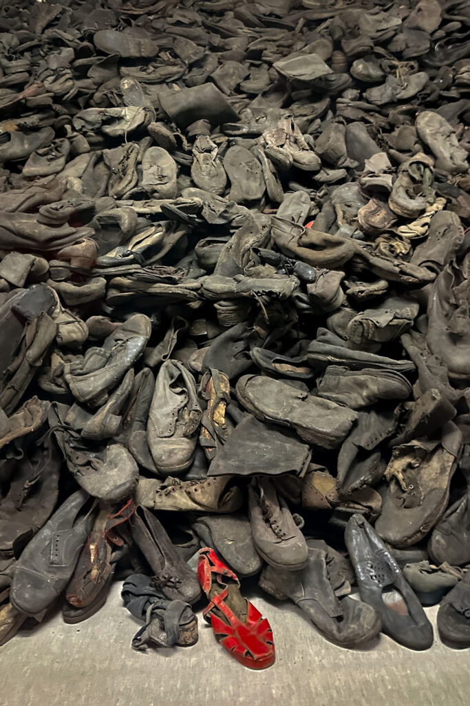 Prisoners' belongings in Auschwitz Poland