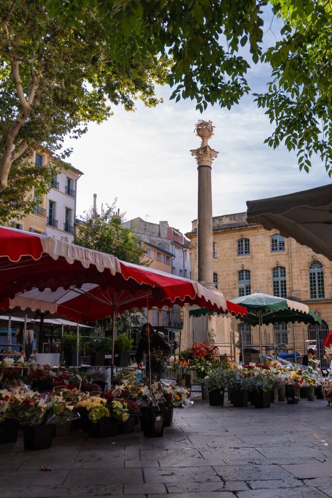 Aix en Provence Main Square with a Market