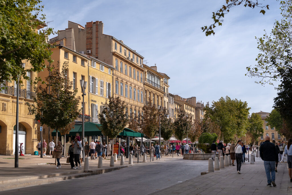 Elegant Cours Mirabeau street in Aix en Provence